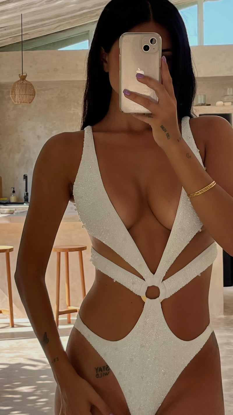 White Color Triangle Bikini Top