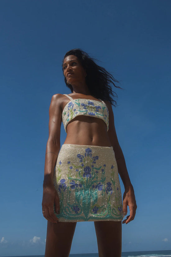 Venice Hand - Embroidered Co - Ord Top - Oceanus Swimwear